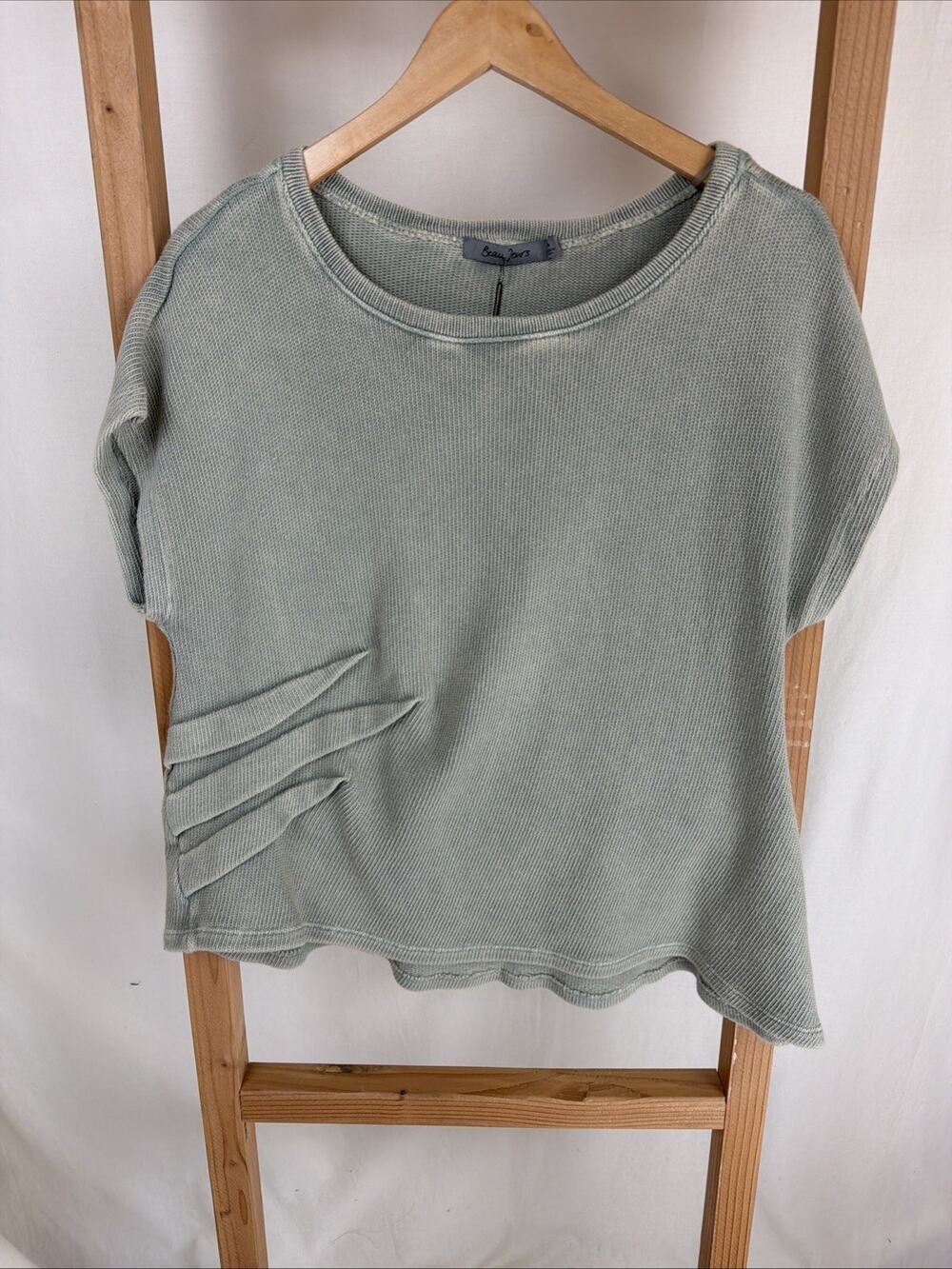 NWT Beau Jours by Chalet USA Short Sleeve Green Sweater #0998 Size SM